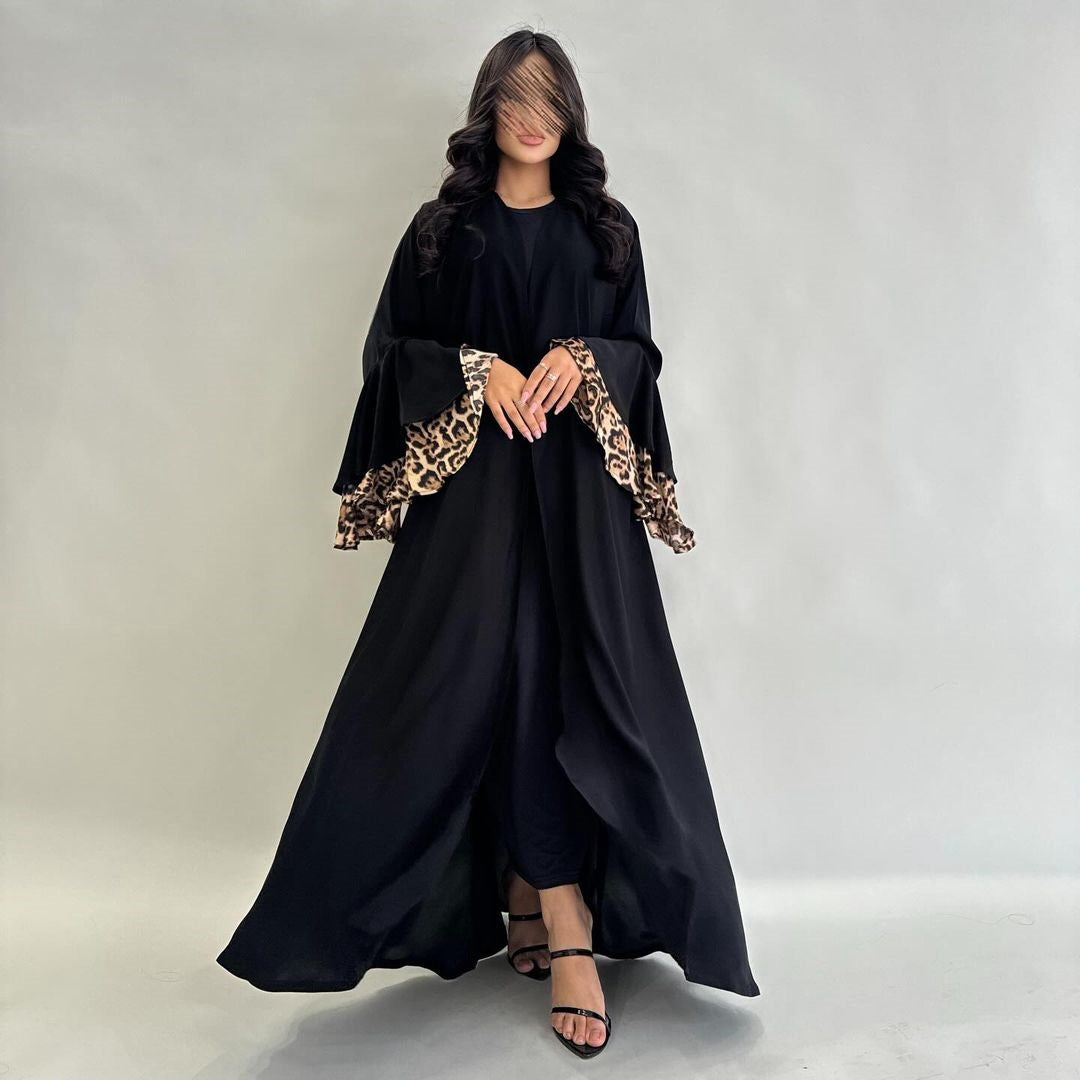 Trendy Wide Sleeve Open Abaya Dress
