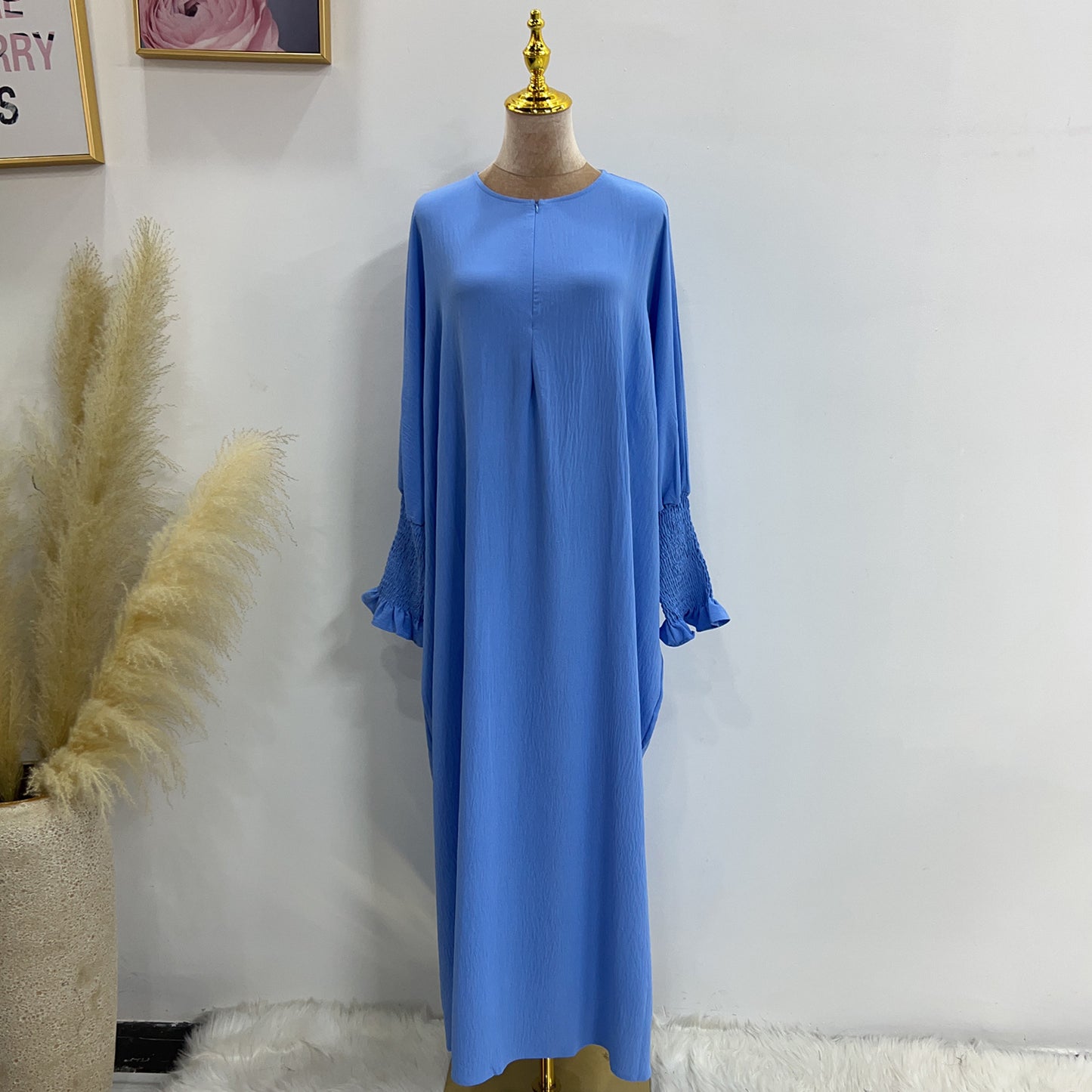 Plain Long Sleeve Bat Prayer Dress