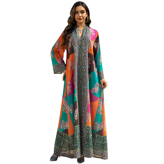 Women's Printed Diamond Vacation Dress