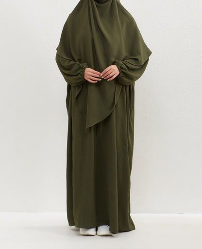 Women's Plain Maxi Dress and Hijab