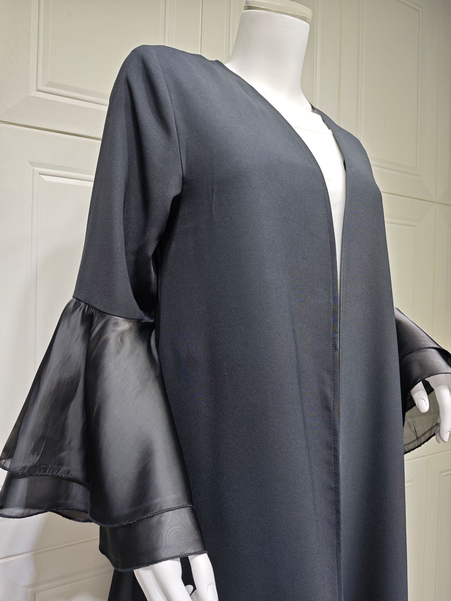 Women's Cardigan Ruffled Sleeve Dress