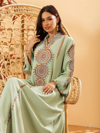 Women's Embroidered Home Gown Dress