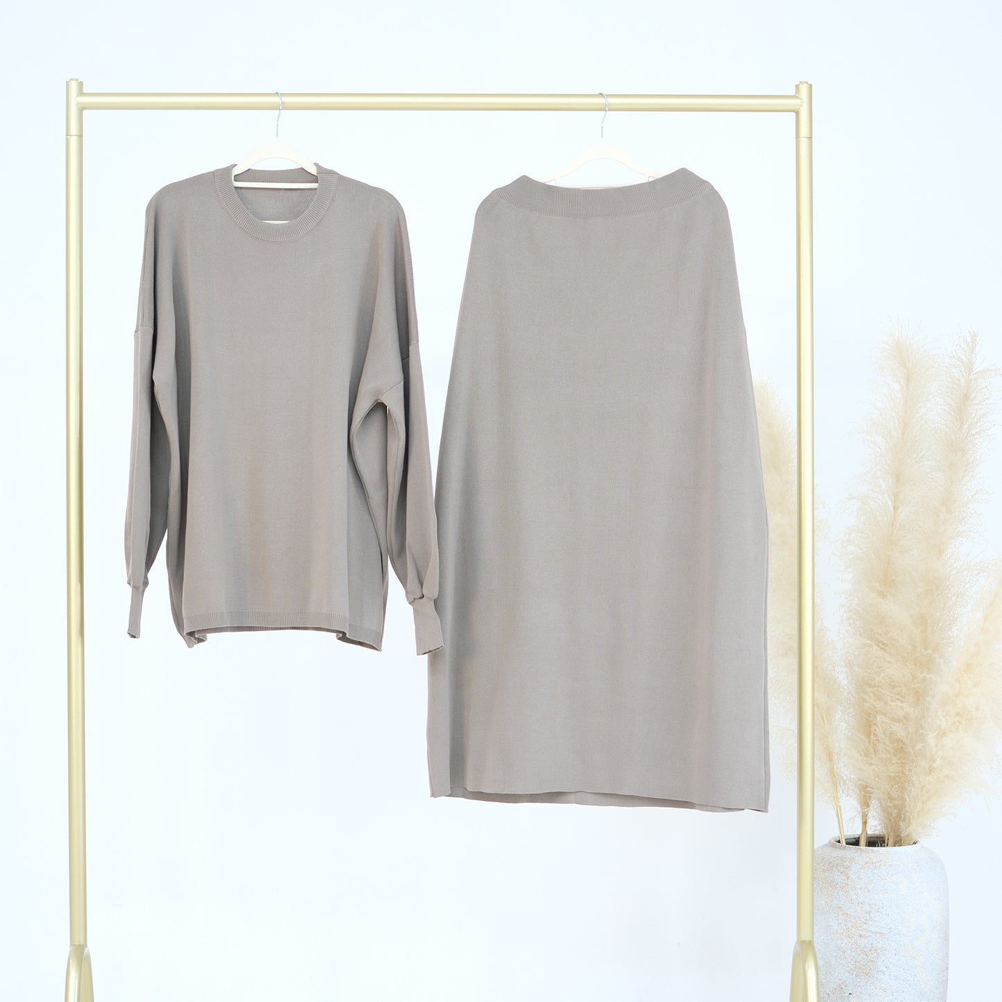 Thick Knit Two-Piece Modest Pants Set