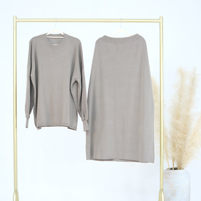 Thick Knit Two-Piece Modest Pants Set