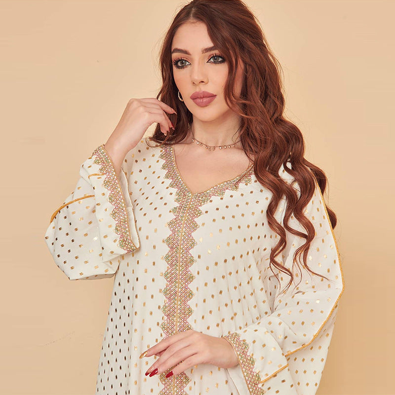 Women's Gilded Muslim Dubai Robe Dress