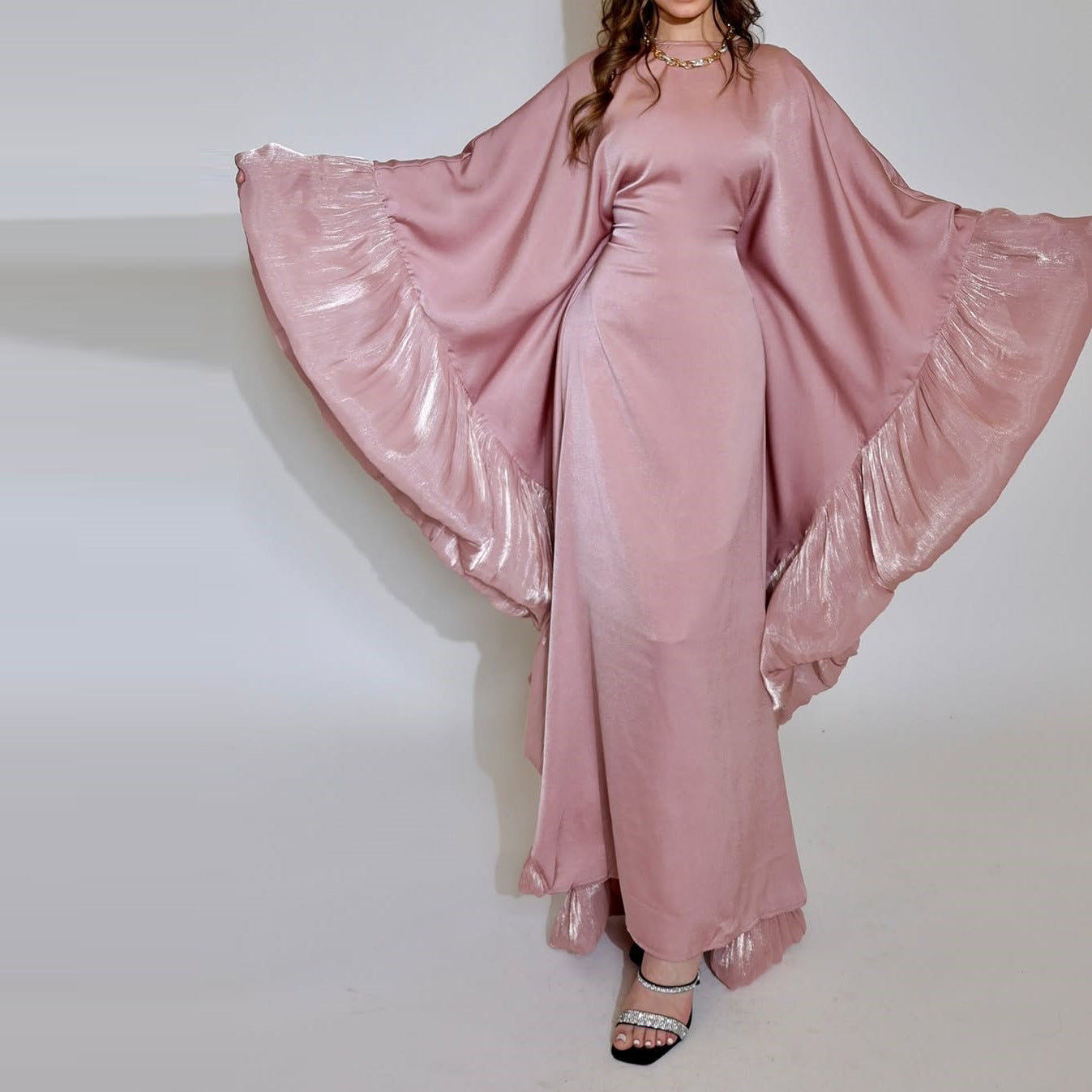 Women's Waist-cinching Satin Dress