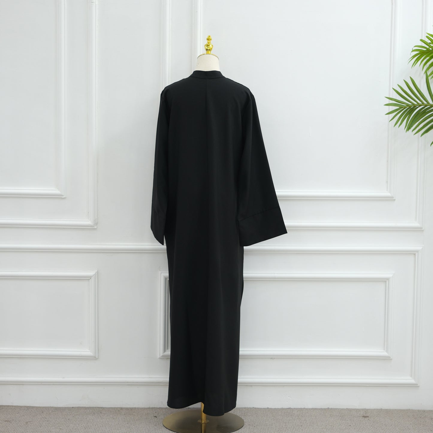 Loose-Fit Solid Color Modest Abaya Dress