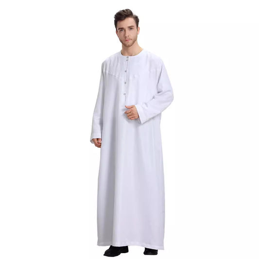 Men's Long-sleeved Solid Color Robe