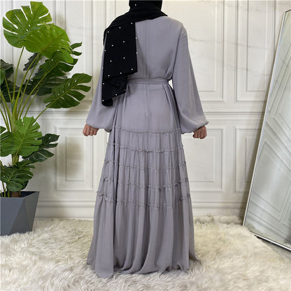 Chiffon Solid Color Large Hem Loose Dress