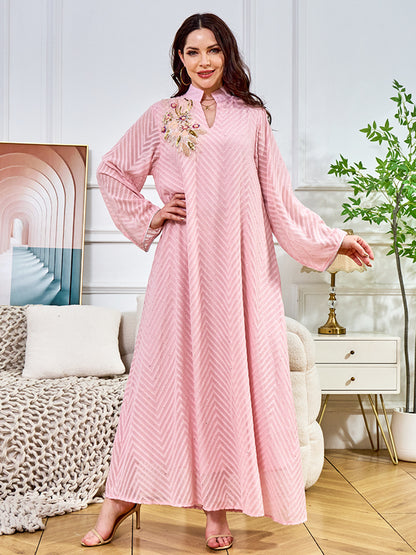 Women's Beaded Collar Flower Pendulum Dress