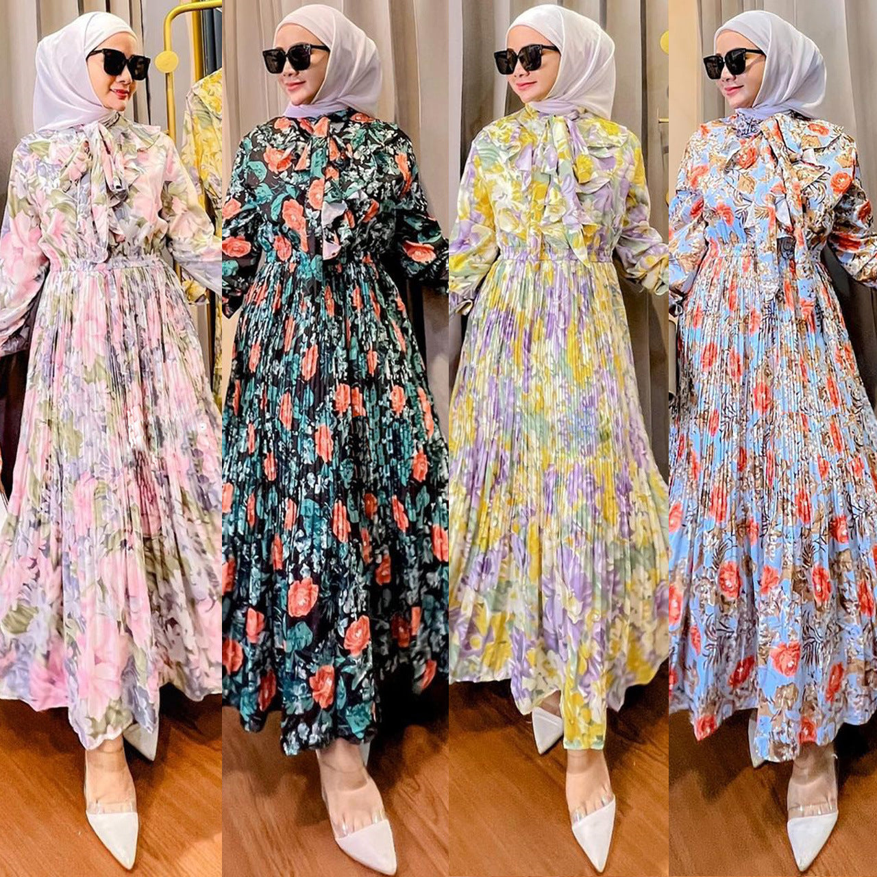 Women's Printed Ruffled Dress
