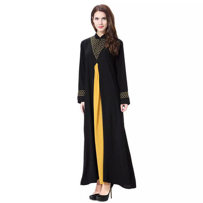 Women's Solid Color Long-sleeved Dress
