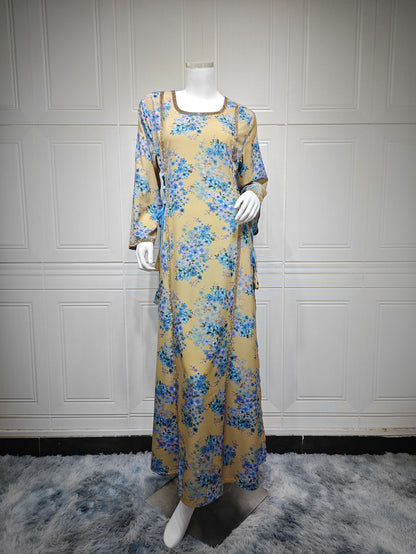 Women's Printed Crewneck Party Dress