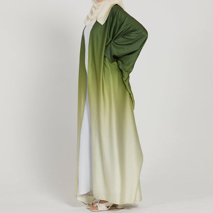 Elegant Cardigan Tie-dye Gradient Dress