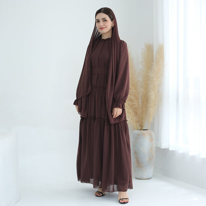 Women's Solid Color Maxi Abaya Dress