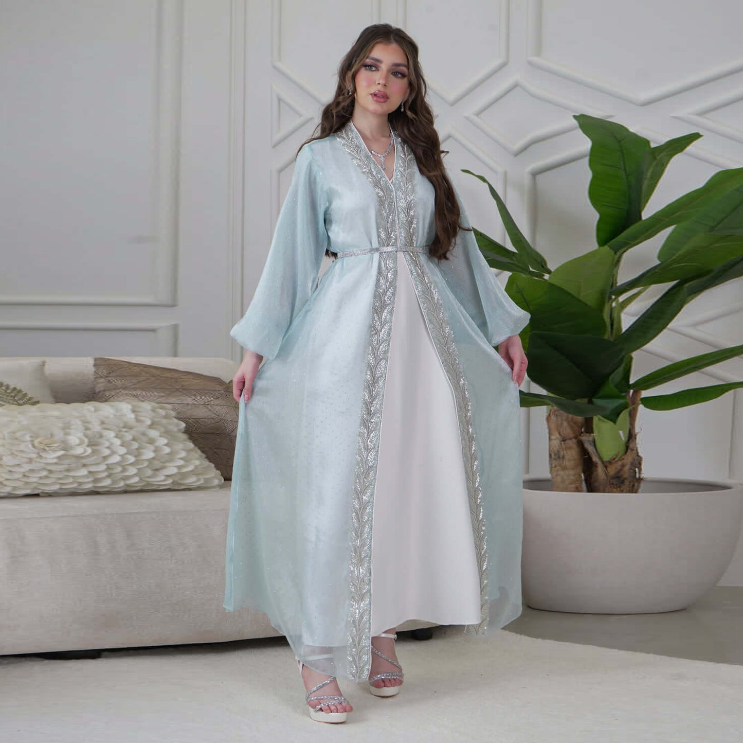 Women's Puff Sleeve Hot Diamond Three-piece Set