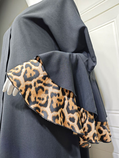 Trendy Wide Sleeve Open Abaya Dress