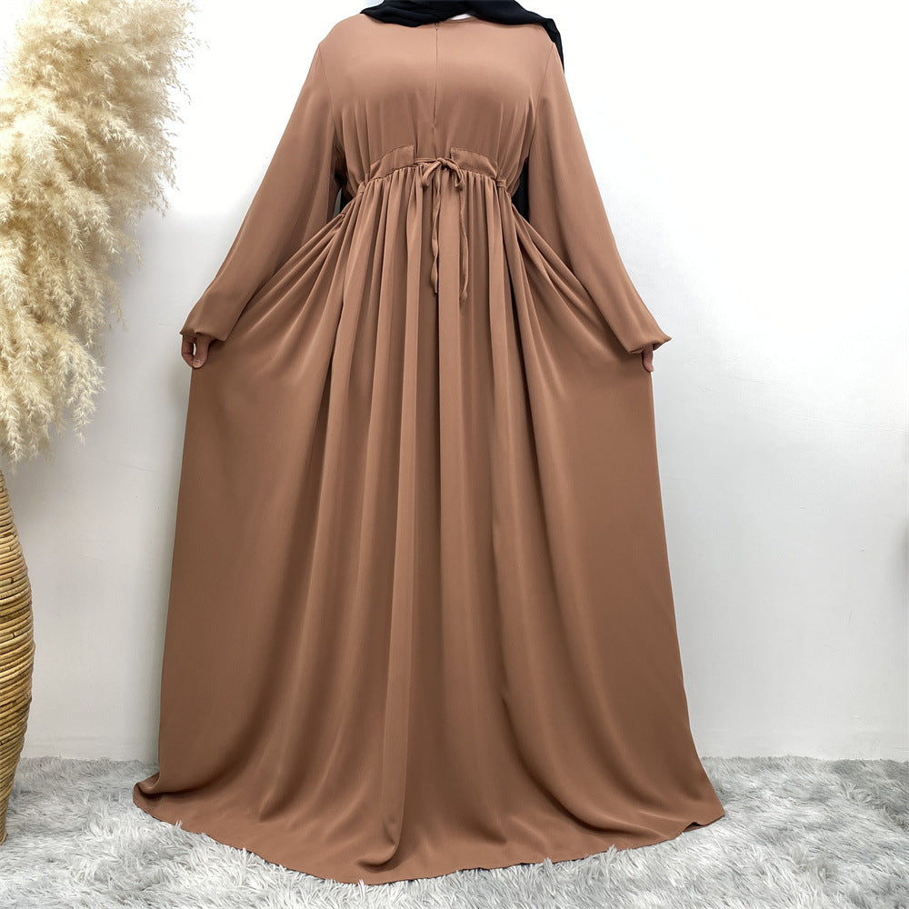 Women's Solid Stretch Sleeve Front Zip Dress