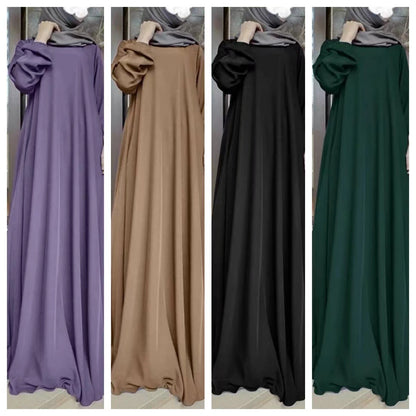 Women's Casual Solid Color Abaya Dress