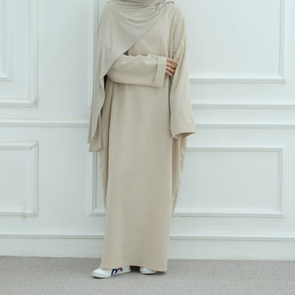 Beige Modest Islamic Everyday Layered Two-Piece Set