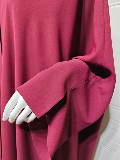Women's Plain Robe Orange Open Abaya