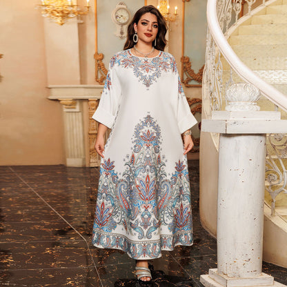 Women's Printed Flower Hot Diamond Dress