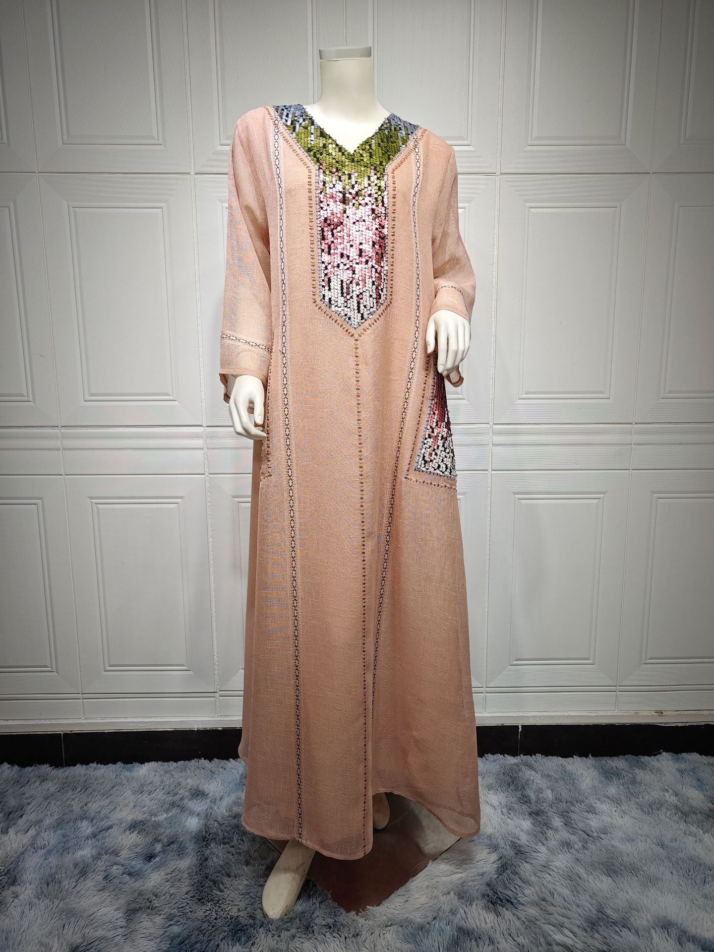 Women's Beaded Sequin Embroidered Robe