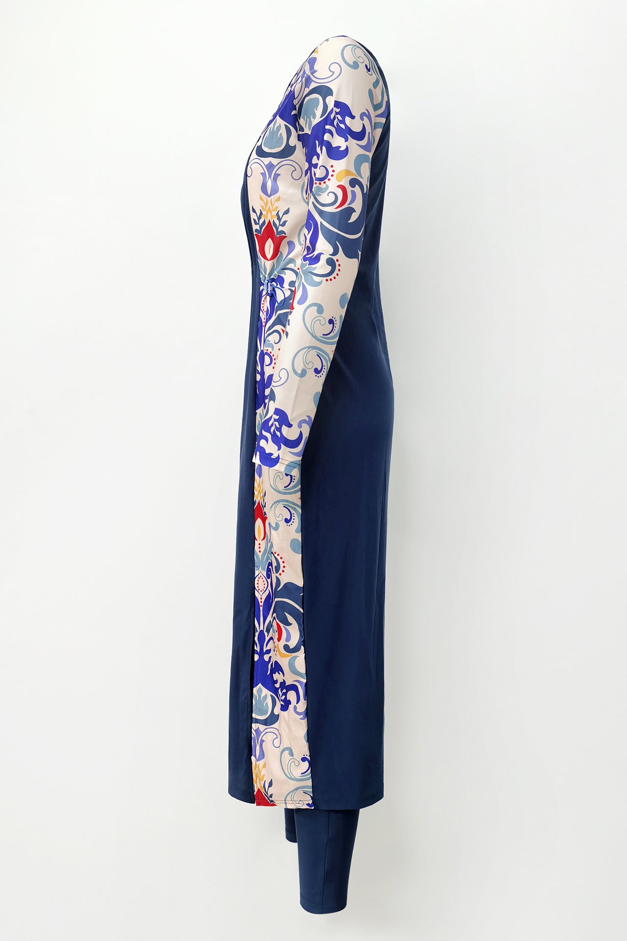 Burkini Split Cover Swimsuit Color-block Print Three-piece Swimsuit
