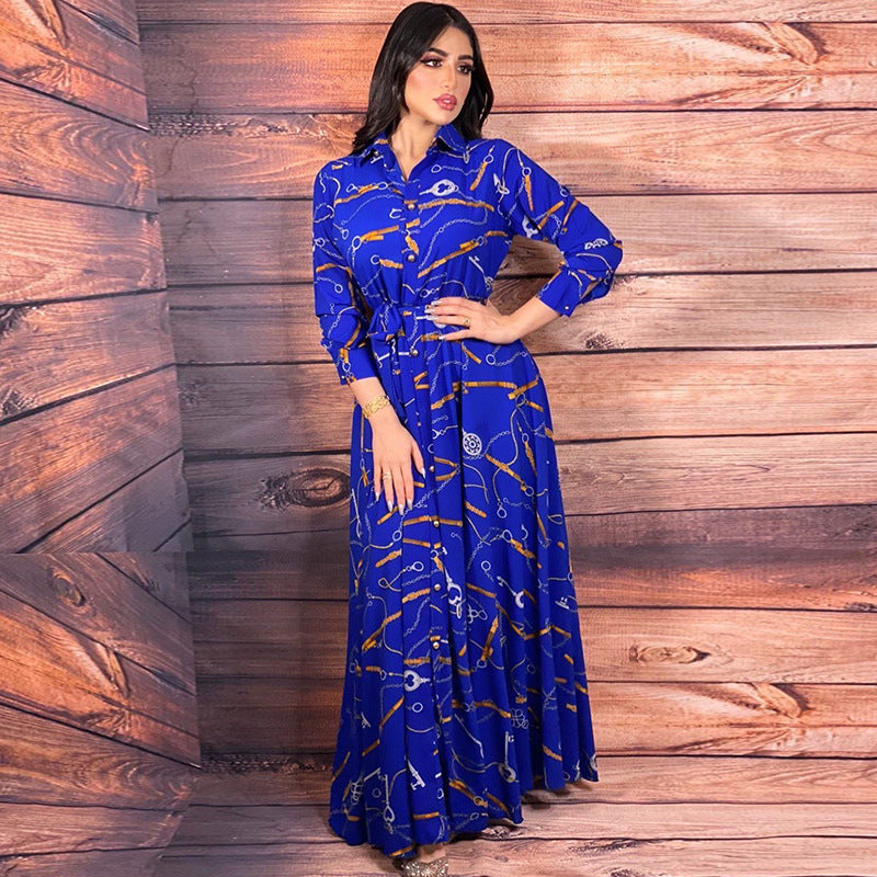 Women's Vintage Print Maxi Dress