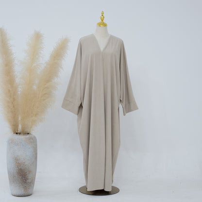 Classic Solid Color Irregular Hem Modest Maxi Dress