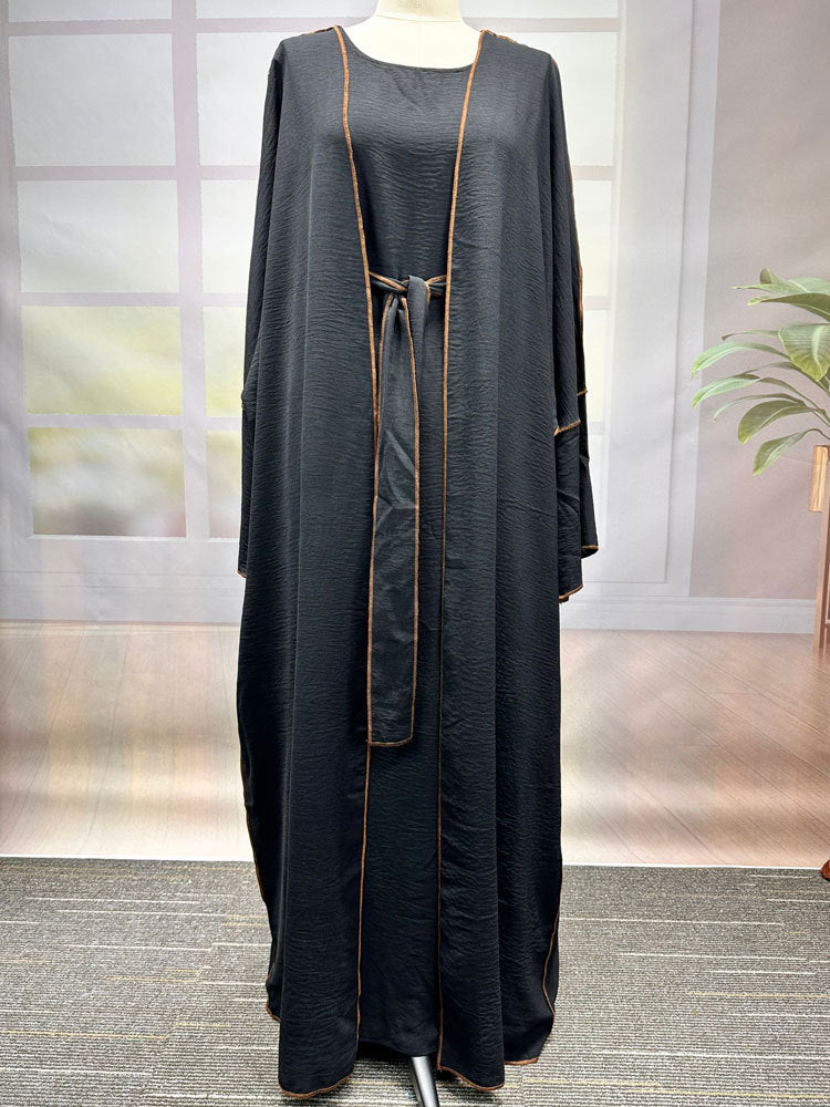 Women's Elegant Cardigan Belt Robe Dress