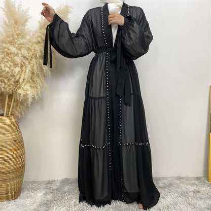 Women's Beaded Chiffon Cardigan Robe