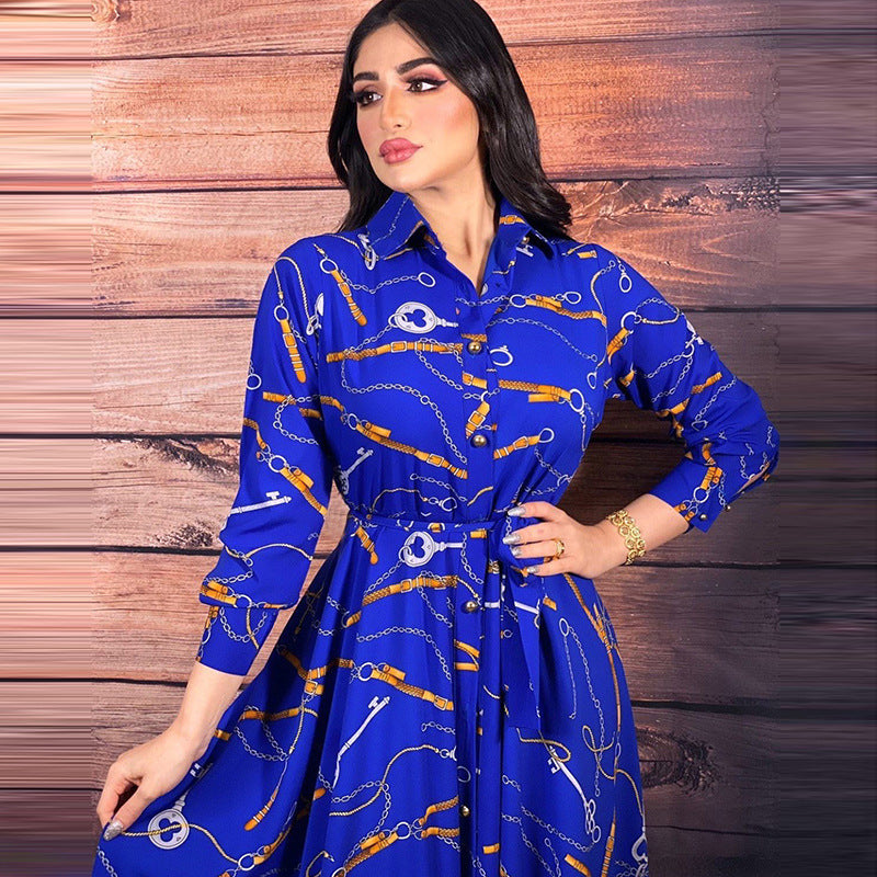 Women's Vintage Print Maxi Dress