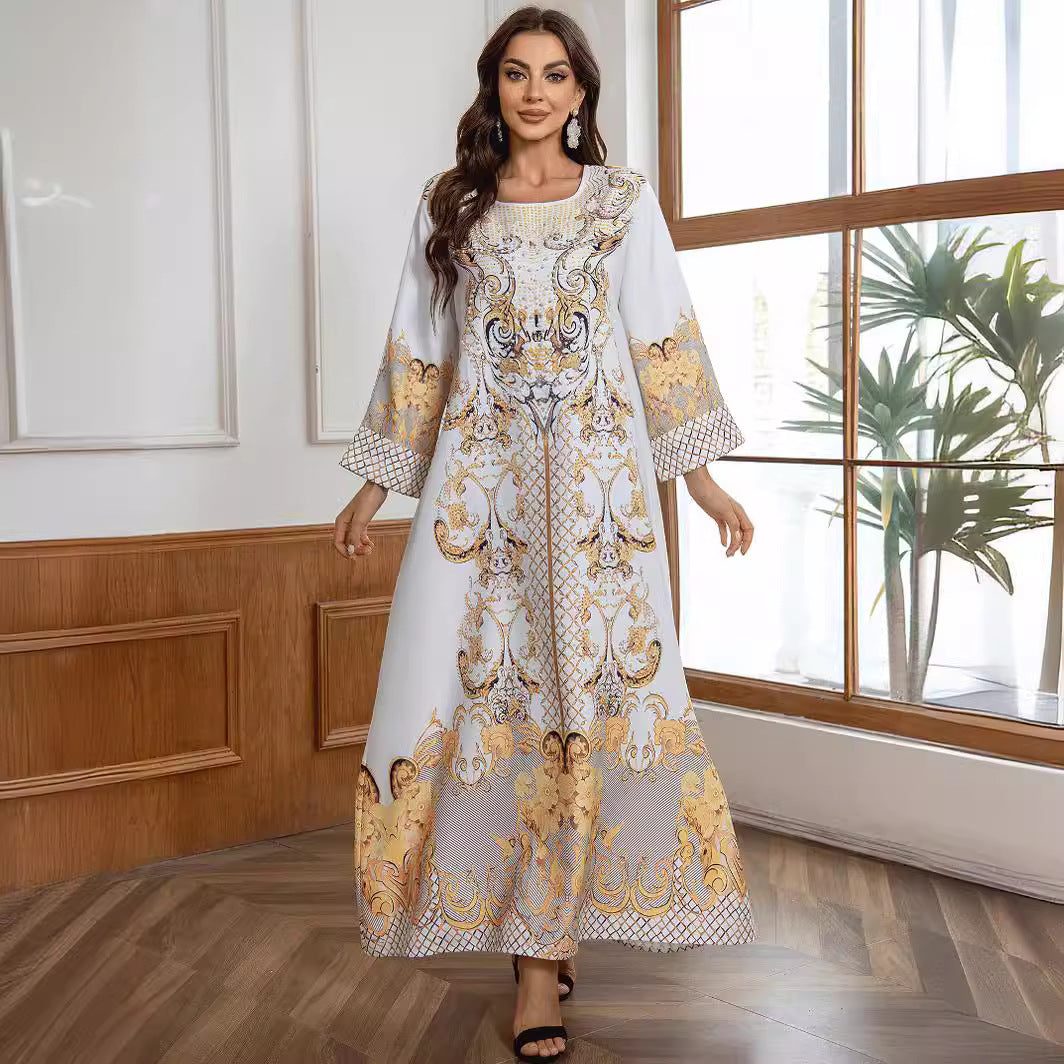 Printed Beaded Hot Diamond Dress
