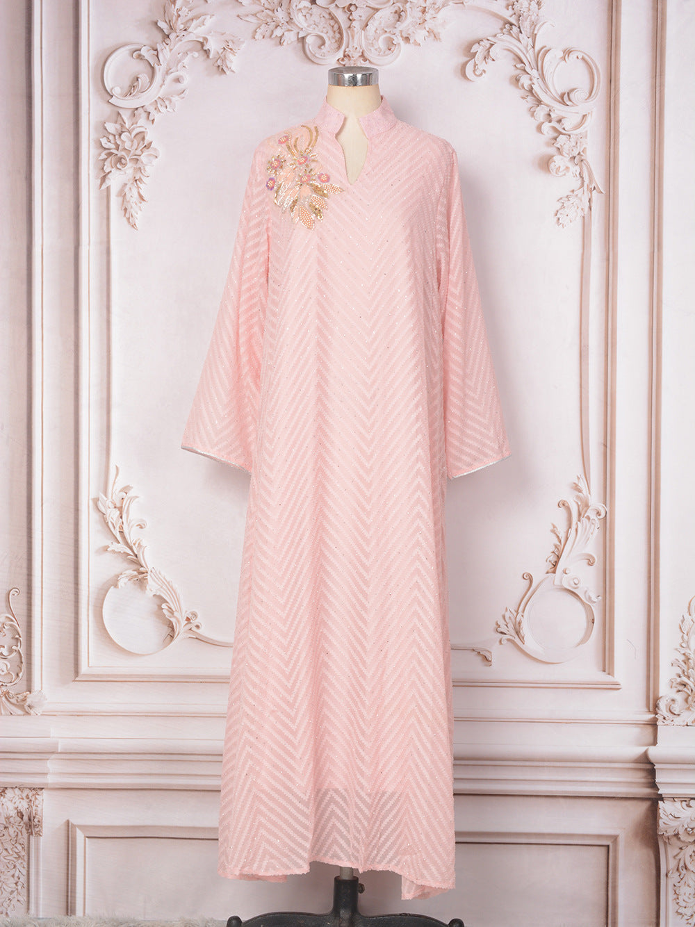 Women's Beaded Collar Flower Pendulum Dress