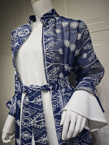 Elegant Long Skirt Embroidered Robe Two-piece Set