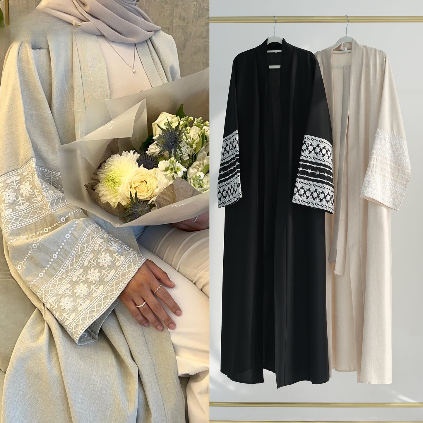Women's Embroidered Elegant Cardigan Robe
