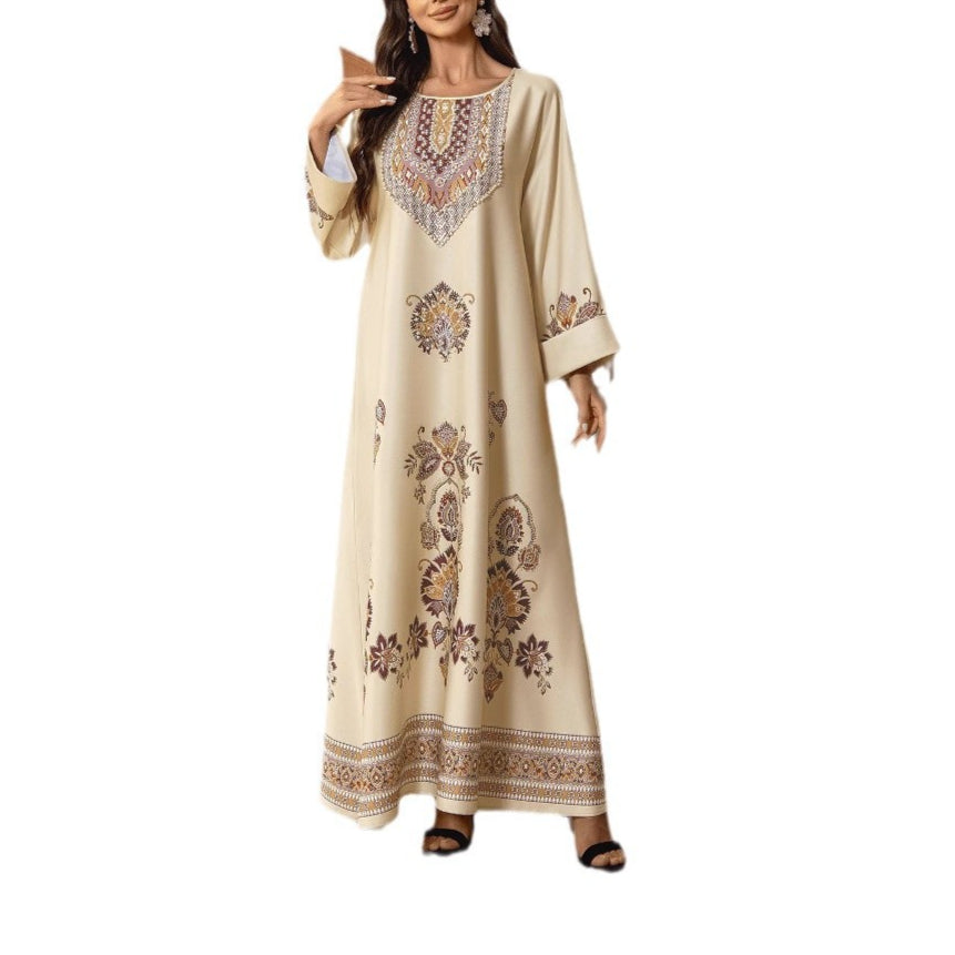 Print Hot Diamond Beaded Dress