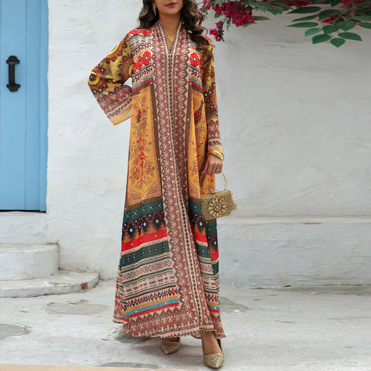 Women's Chiffon Printed Hot Diamond Dress