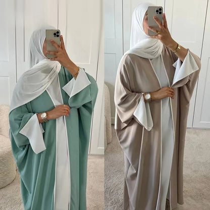Cardigan Robes with Contrasting Edges with Bat-sleeves