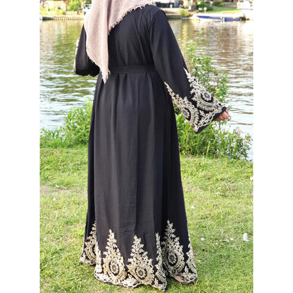 Patchwork Lace Black Robe