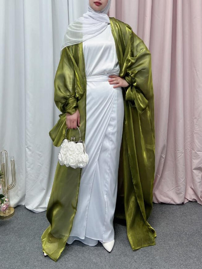 Women's Satin Plain Robe Dress – Abayaya