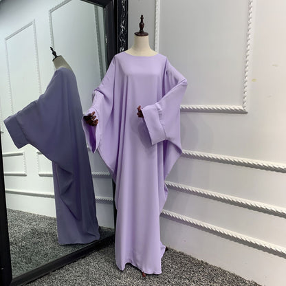 Women's Solid Color Abaya Robe Dress