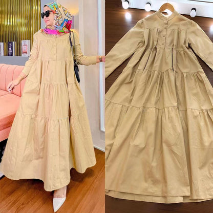 Women's Casual Long Sleeve Abaya Dress
