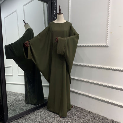 Women's Solid Color Abaya Robe Dress