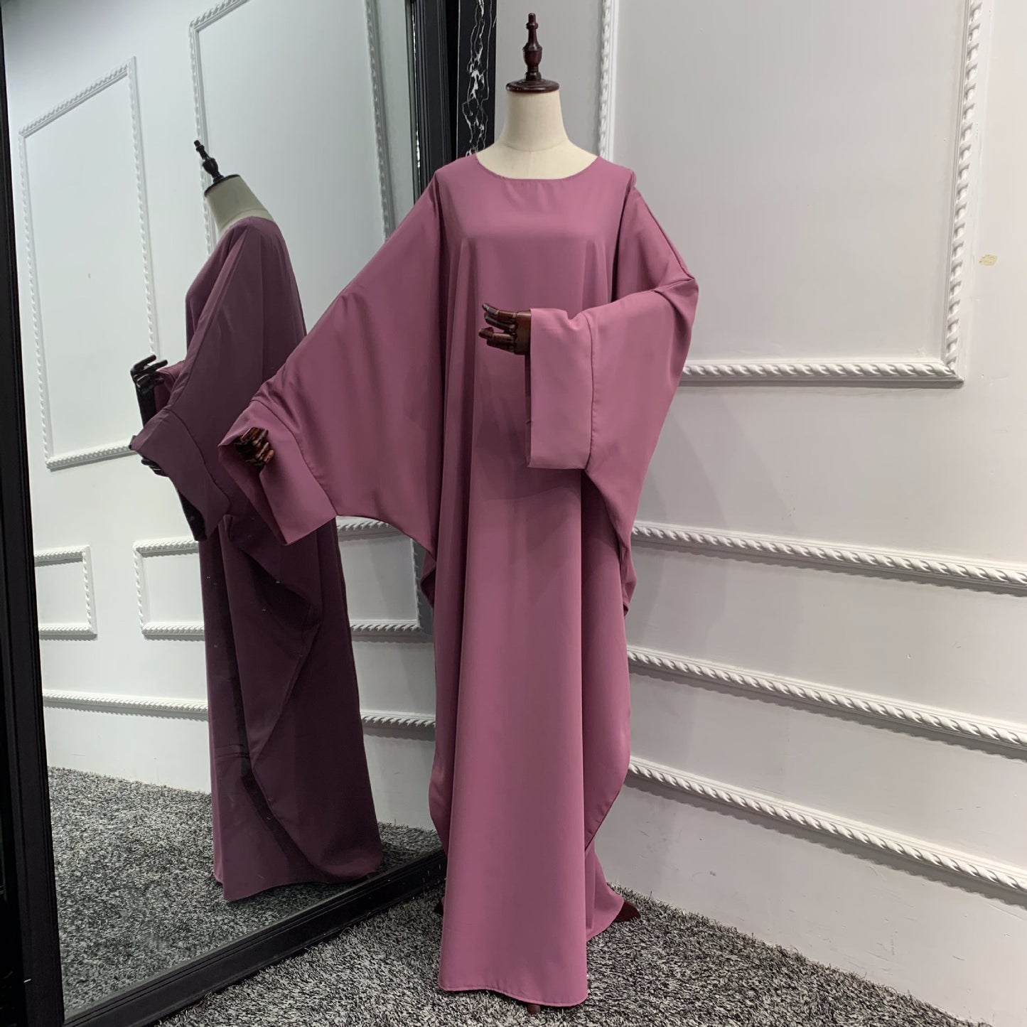 Women's Solid Color Abaya Robe Dress