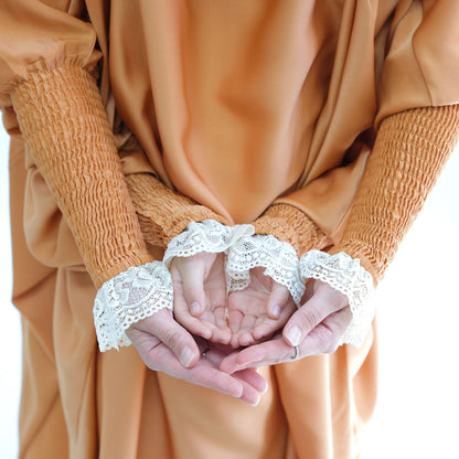 Women's Lace Cuff Loose Hooded Dress Jilbab