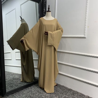 Women's Solid Color Abaya Robe Dress