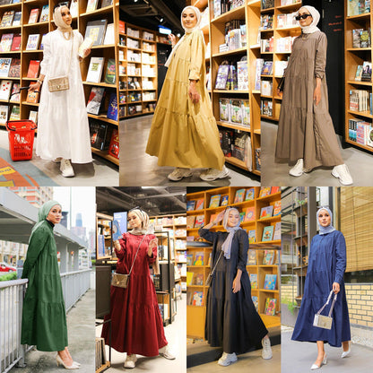 Women's Solid Color Long Sleeve Dress