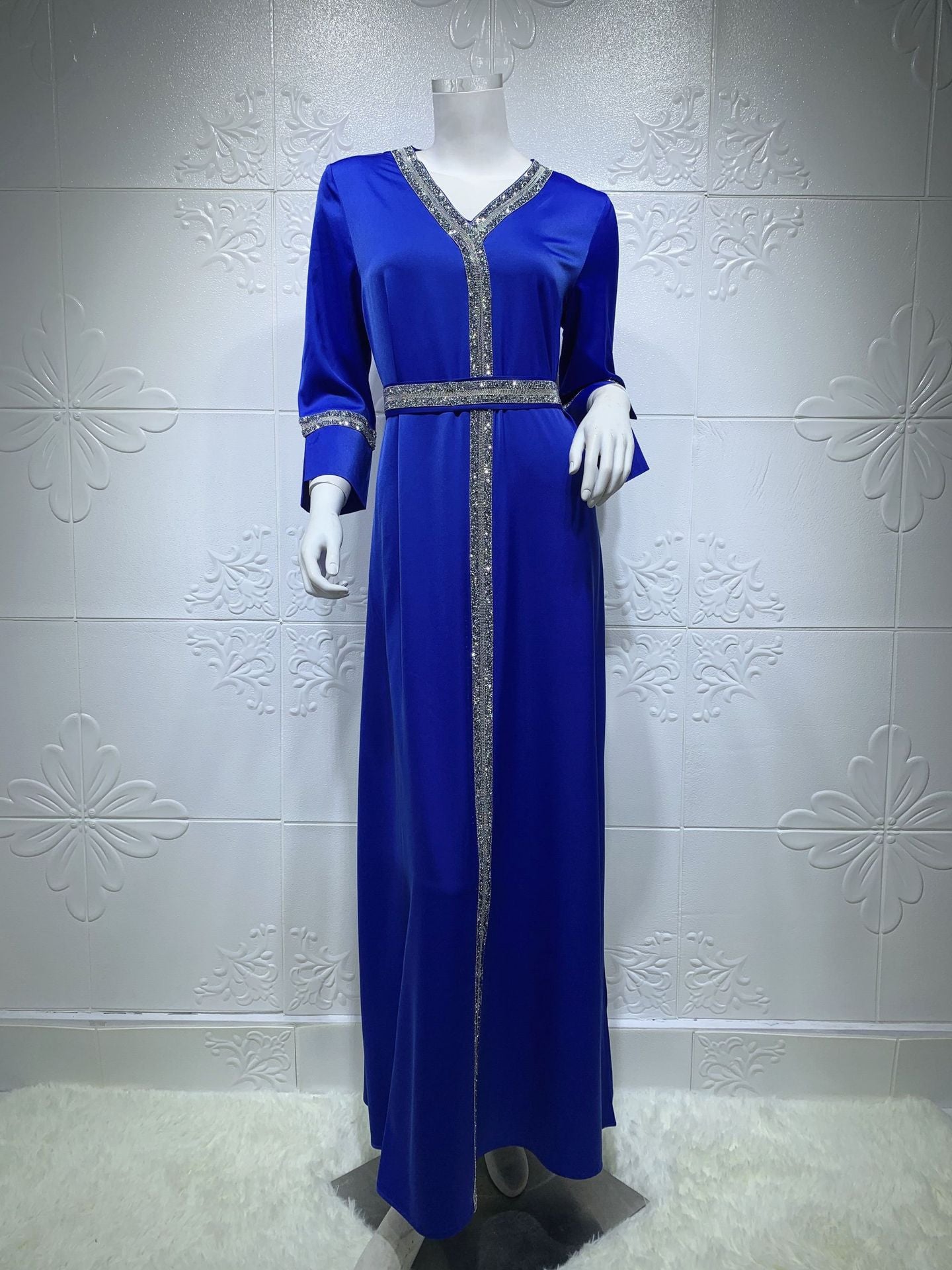 Diamond Inlaid Belt Robe Jalabiya Dress – Abayaya